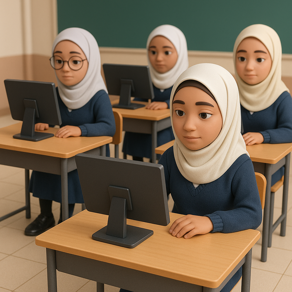 school students performing exam